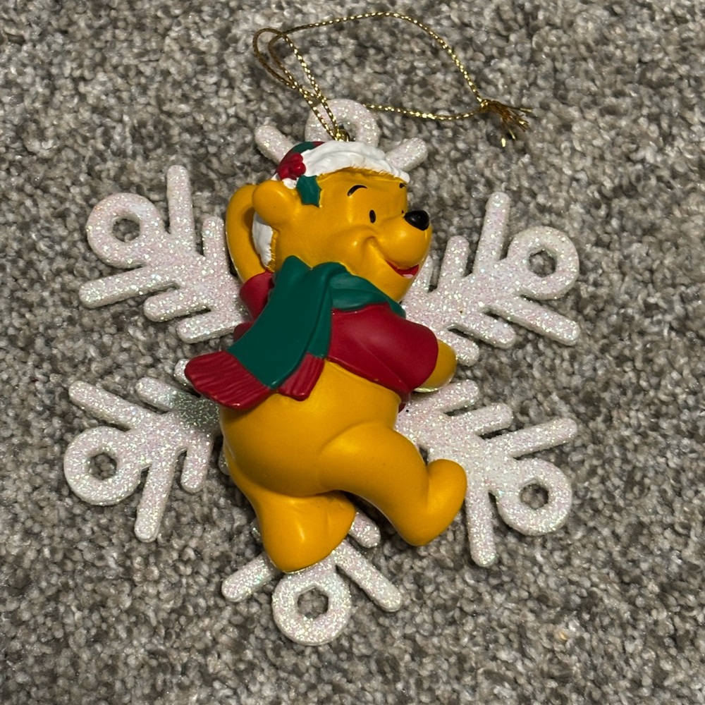 Disney Winnie the Pooh Holiday Ornament - Yellow, Red, Green, White